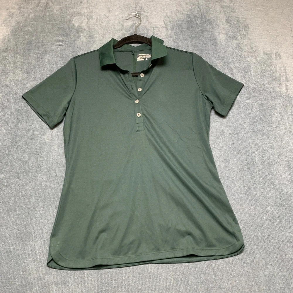 Nike Golf Tour Performance Dri Fit Polo Shirt Womens Medium Green Short Sleeve - Picture 1 of 13